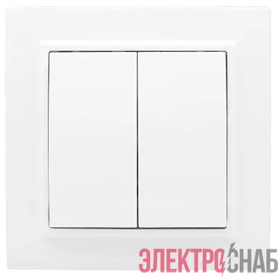 Выключатель 2-кл. СП Минск 10А IP20 бел. Basic EKF ERV10-023-10