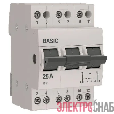 Переключатель трехпозиционный 3п 25А Basic EKF tps-3-25