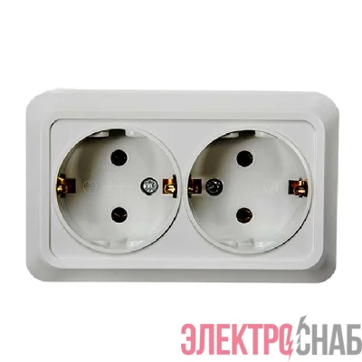 Розетка 2-м BOLLETO с заземл. накл. 7128 бел. ASD / IN HOME 4680005959839