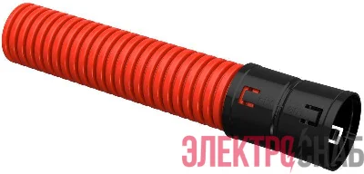 Труба гофрированная двустенная ПНД гибкая d63мм красн. (уп.25м) ELASTA IEK EA-TG22-2-2-2-063-025-K04