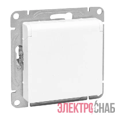 Розетка СП Эпика 16А IP44 с заземл. защ. шторки с крышкой механизм бел. EKF UP1-SOW-111-44
