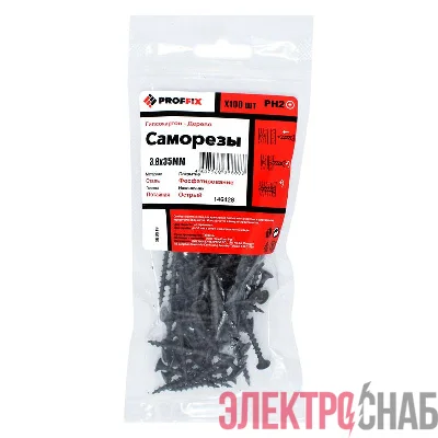 Саморез усиленный гипсокартон-дерево 3.8х35 (TWN) (пакет) (уп.100шт) Tech-Krep PRO/Zitar 146428