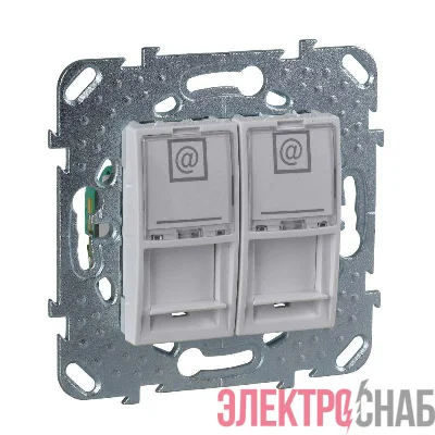 Механизм розетки комп. 2-м СП Unica RJ45 бел. SchE MGU5.2020.18ZD