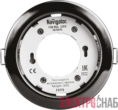 Светильник точечный 71 281 NGX-R1-005-GX53 IP20 черн. хром. Navigator 71281