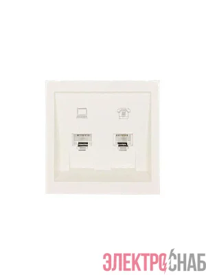 Розетка компьютер+телефон СП ZIMA IP20 слон. кость LEZARD 704-9088-143