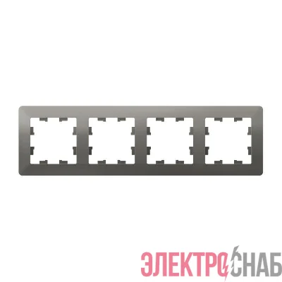 Рамка 4-м AtlasDesign Air сталь/дым. черн. SE ATN220904