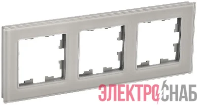 Рамка 3-м BRITE РУ-3-2-БрД стекло дым. IEK BR-M32-G-K30