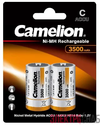 Аккумулятор C Ni-MH 1.2В 3500мА.ч NH-C3500BP2 BL-2 металлик (блист.2шт) Camelion 6184