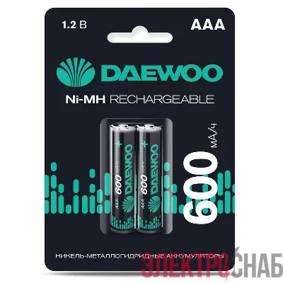 Аккумулятор AAA/HR03 1.2В 600мА.ч Ni-MH BL-2 (уп.2шт) DAEWOO 5043114