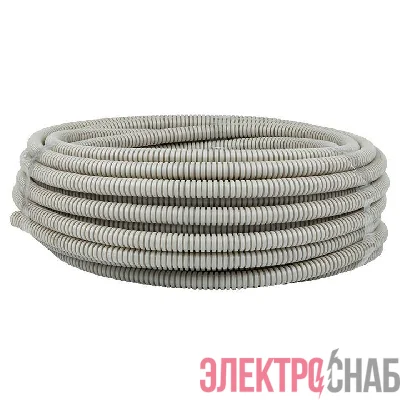 Труба гофрированная ПВХ d16мм с протяжкой сер. (уп.25м) Plast PROxima EKF tg-z-16-25n