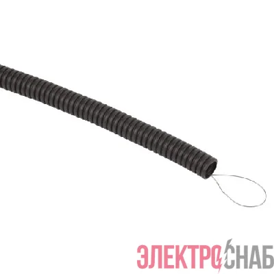 Труба гофрированная d20мм с протяжкой безгалоген. трудногорючая (FRHF) черн. (уп.100м) Эра Б0068907