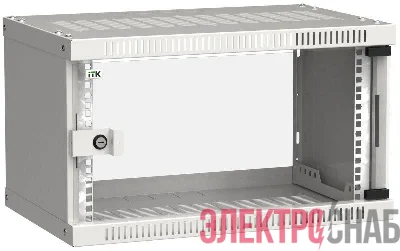Шкаф LINEA WE 6U 550х350мм стекл. дверь сер. ITK LWE3-06U53-GF