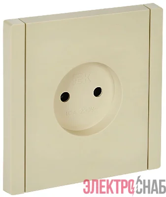 Розетка 1-м СП FORTE&PIANO FP418 10А без заземл. без защ. шторок винт. крепл. ваниль IEK FP-R10-10-K10