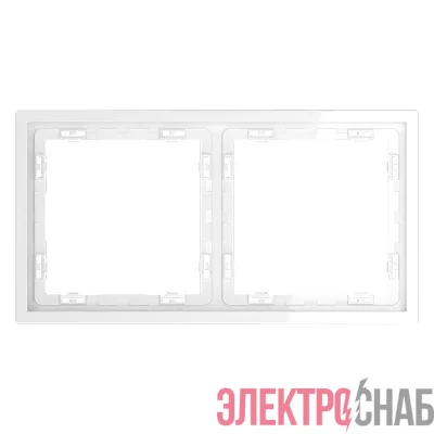 Рамка 2-м S70 пластик. бел. глянцевый Voltum VLS100201