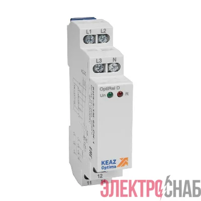 Реле контроля фаз OptiRel D PHS-3-1M-03-PN-1 чередования обрыва фаз 3Ф+N 1СО КЭАЗ 331983