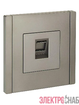 Розетка компьютерная RJ45 кат.5E FORTE&PIANO FP532 сталь IEK FP-K10-1-K46