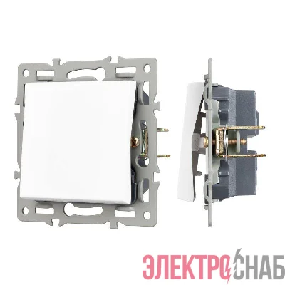 Механизм выключателя одноклавишный проходной SWT-MKP1-PL-WH (250В 16А) Arlight 043714