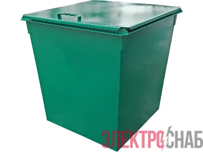 Контейнер металл 0,75 м. для ТБО. с крышкой, цв. зелёный КТБО 0.75-2 КТБО 0.75-2