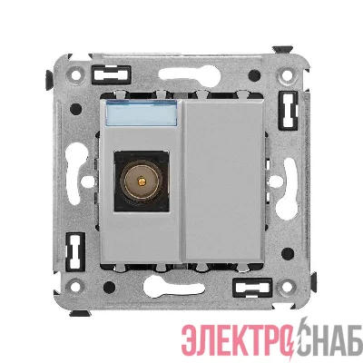 Розетка телевизионная одиночная TV СП 2мод. Avanti "Закаленная сталь" DKC 4404503