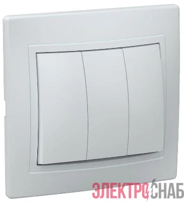 Выключатель 3-кл. СП Кварта 10А IP20 ВС10-3-0-ККм крем. GENERICA EVK30-K33-10-DM