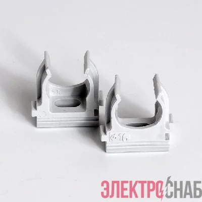 Держатель для труб (клипса) d16мм сер. (уп.100шт) TOKOV ELECTRIC TKE-LC-16-C06/100