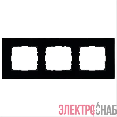 Рамка 3-м G-Glass стекло черн. Black Glass Jasmart G1003GB