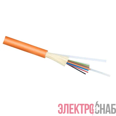 Кабель волоконно-оптический 50/125 (OM2) многомод. 8 волокон плотное буферное покрытие (tight buffer) для внутр. прокладки -25-+50град.C LSZH оранж. (F50080807O) Cabeus 7715c