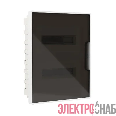 Щиток встраиваемый FRAME 24мод с тонированной дверцей с 4 шинами PEN (2шт на 8 отверст. и 2шт на 6 отверст.) бел. DKC F24B1WD