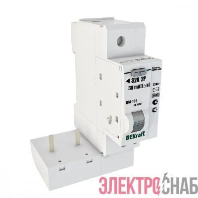 Модуль дифференциального тока 2п 32А 30мА тип AC 6кА ДМ-103 для ВА-103 DEKraft 16106DEK