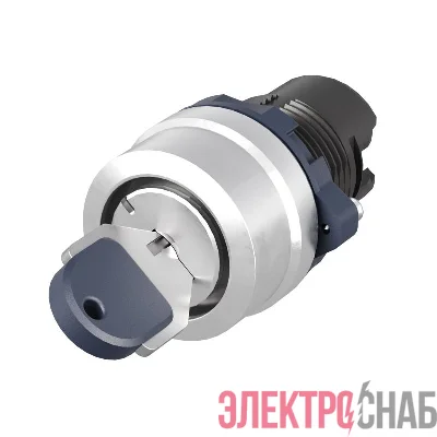 Головка переключателя с ключом на 2 положения с возвратом стандартная ручка алюм. черн. DKC M22S-KM2A