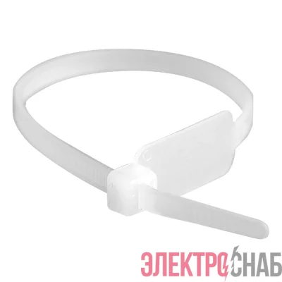 Хомут кабельный 4.8х200 полиамид бел. с табличкой 27х12.9 (уп.100шт) DKC 252190SR-M