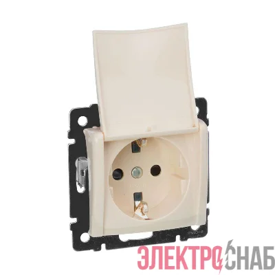 Розетка 1-м СП Valena 16А IP21 2P+E с заземл. защ. шторки с крышкой винты механизм сл. кость IEK 774322
