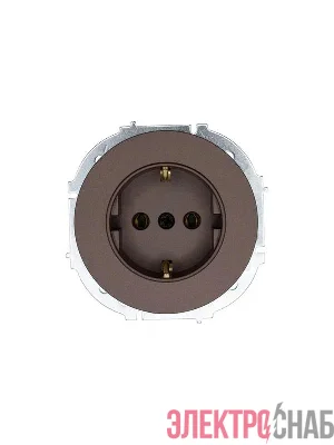 Розетка 1-м OSEN IP20 16А с заземл. ПБТ механизм шоколад LEZARD 743-7388-122B