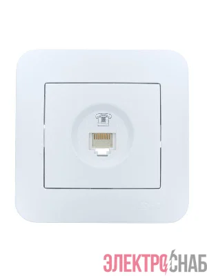 Розетка телефонная евро 1-м СП ASTI IP20 RJ11 в сборе бел. LEZARD 7081-0202-137