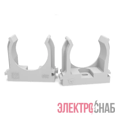 Держатель для труб (клипса) d32мм для монтажн. пистолета сер. в п/э Промрукав PR13.0122