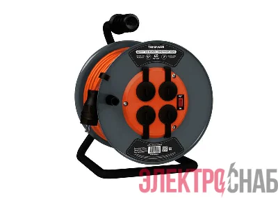 Удлинитель на метал. катушке 4х40м с заземл.16А IP44 ПВС 3х2.5 с выкл. медь TOKOV ELECTRIC TKP-SK40-325-Z