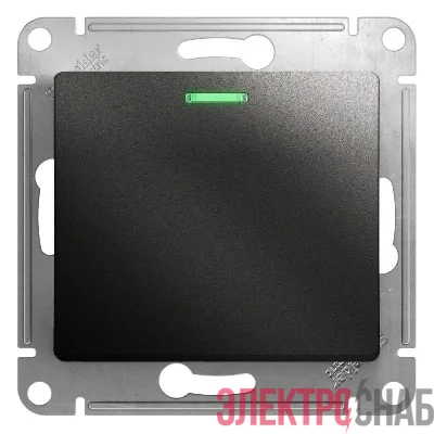 Переключатель проходной 1-кл. СП Glossa 10А IP20 (сх. 6а) 10AX с подсветкой механизм антрацит SE GSL000763
