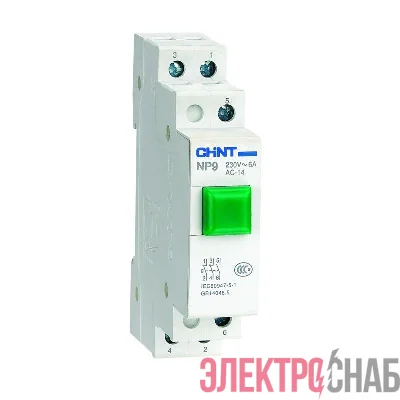 Кнопка модульная NP9-10/1 без подсветки 1НО зел. (R) CHINT 584052