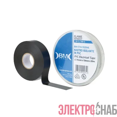Изолента ПВХ морозостойкая 19мм (рул.20м) черн. BM BM-ETA1920NE