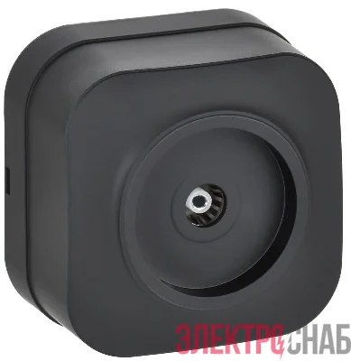 Розетка телевизионная TV 1-м ОП GLORY РТВ20-ХЧм черн. матов. IEK EAH10-K02M