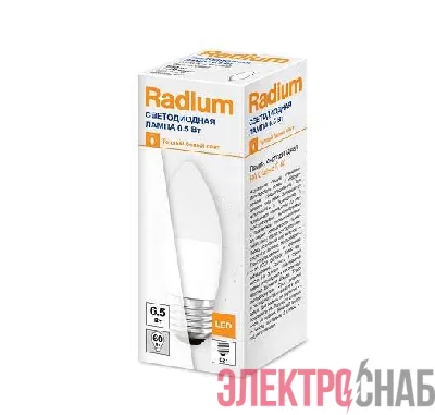 Лампа светодиодная RA Classic B60 6.5W/830 6.5Вт свеча матов. 3000К тепл. бел. E27 550Лм 220-240В FS1 RADIUM 4008597191732