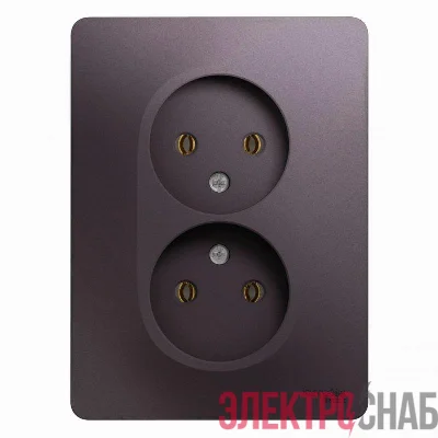 Розетка 2-м СП Glossa 16А IP20 250В без заземл. в сборе сиренев. туман SE GSL001420