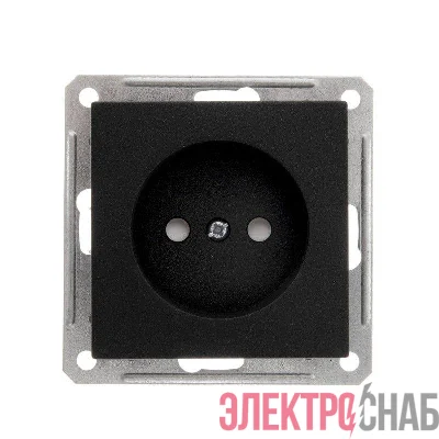 Механизм розетки 1-м СП W59 16А IP20 без заземл. защ. шторки чер. бархат SchE RS16-151-6-86