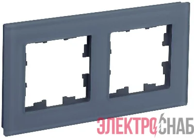 Рамка 2-м BRITE РУ-2-2-Бр стекло маренго матов. IEK BR-M22-G-31-K35