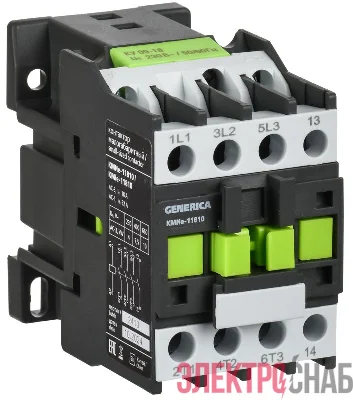Контактор КМИе-11810 18А 400В/АС3 1НО GENERICA KKME11-018-400-10