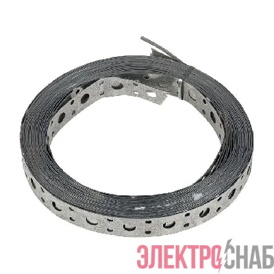 Лента монтажная перфорированная 20х1мм прямая (уп.10м) EKF lpmp20x1.0-10