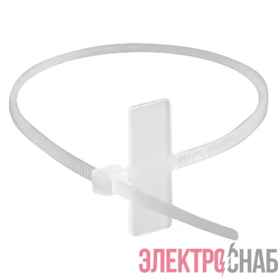 Хомут кабельный 2.5х100 полиамид бел. с табличкой 7.8х24.5 (уп.100шт) DKC 252100SR-M