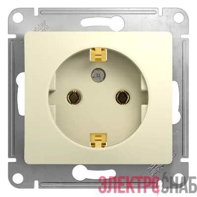 Розетка 1-м СП Glossa 16А IP20 с заземл. механизм беж. SE GSL000243