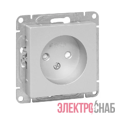 Розетка СП Эпика 16А без заземл. защ. шторки механизм алюм. EKF UP1-SOA-101