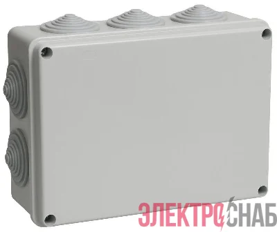 Коробка распаячная ОП 190х140х70 IP55 КМ41244 RAL7035 (10 гермовводов) IEK UKO11-190-140-070-K41-55